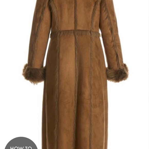 Faux-fur cascading coat in rich tobacco brown by Donna Salyer's Fabulous Furs.